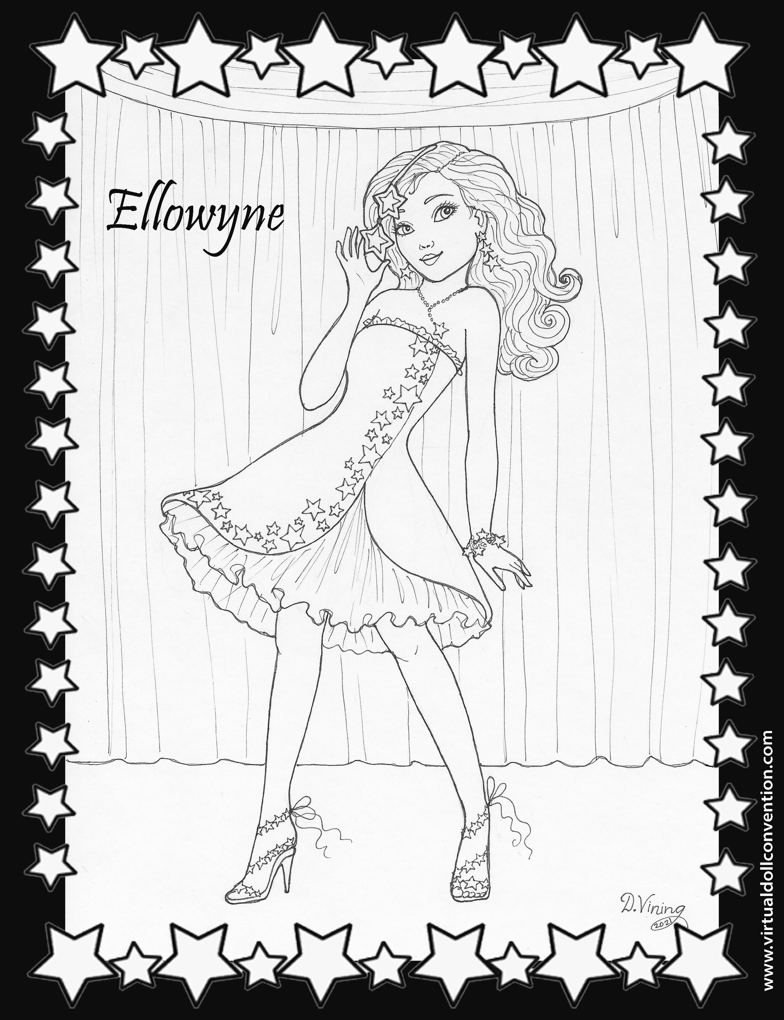 Shoot for the Stars Ellowyne Coloring Page {FREE DIGITAL DOWNLOAD